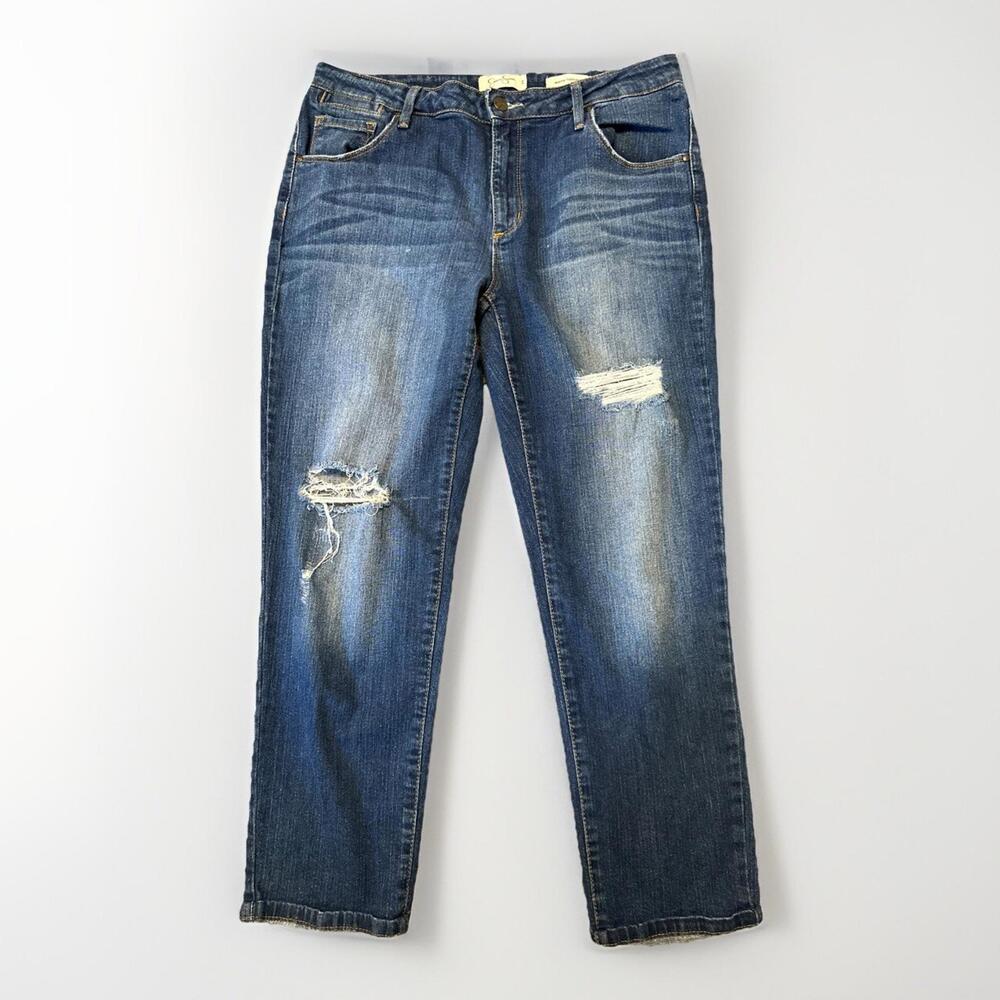 Jessica Simpson Denim Jeans Size 29 Monroe Boyfriend Distressed Mid Rise 33x25